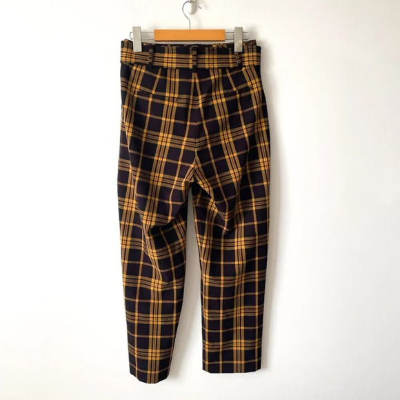 Aritzia Wilfred Tie-Front Jallade Cropped High Waisted Pant Plaid Size 2 - Picture 5 of 7
